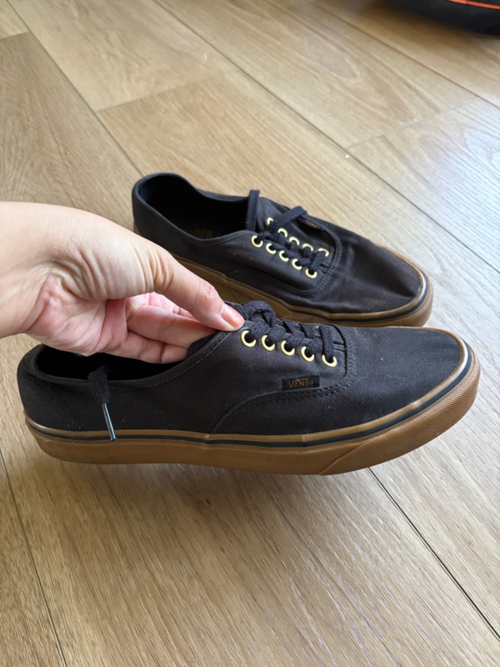 Vans Men’s Low-Top Sneakers in Black with Gum Outsole